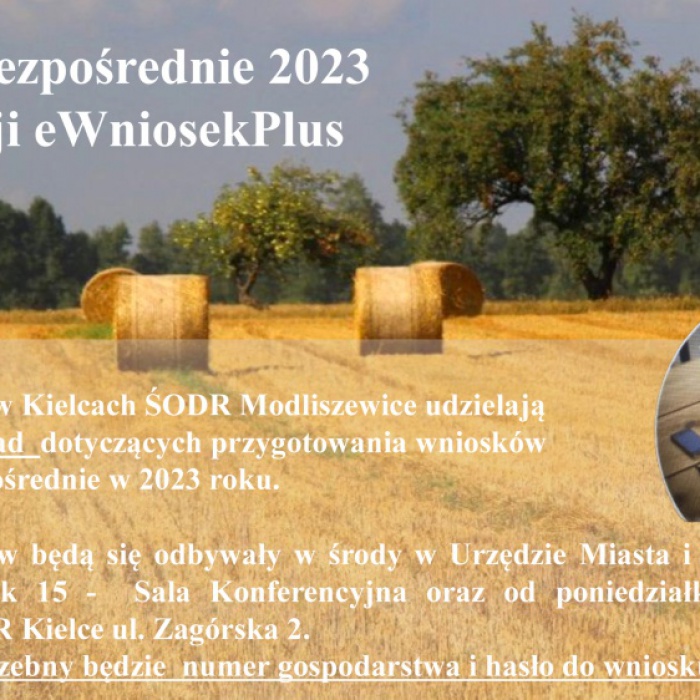 Płatności bezpośrednie. Dyżury doradców ŚODR - plakat