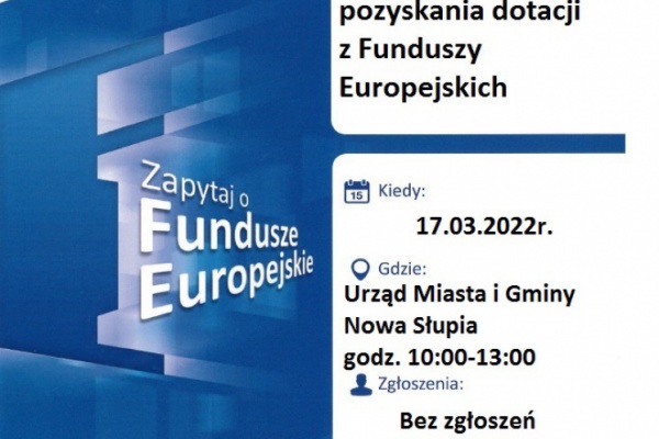 Konsultacje na temat pozyskiwania dotacji z funduszy europejskich.