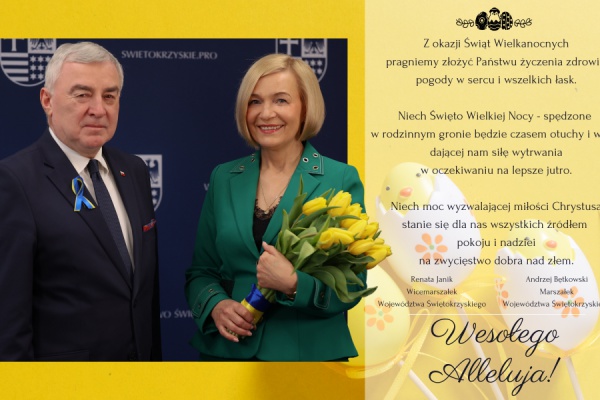 Życzenia od Marszałka i Wicemarszałek Województwa Świętokrzyskiego