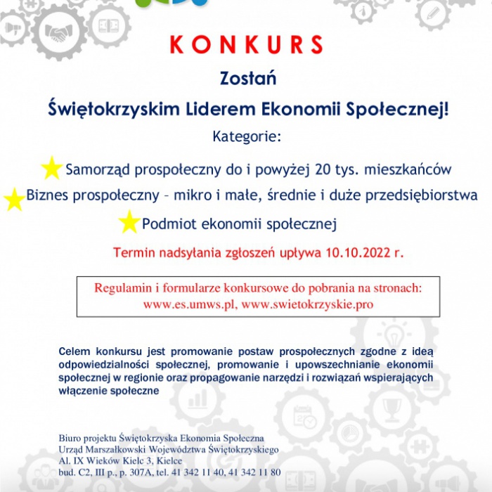 Konkurs lider ekonomii społecznej