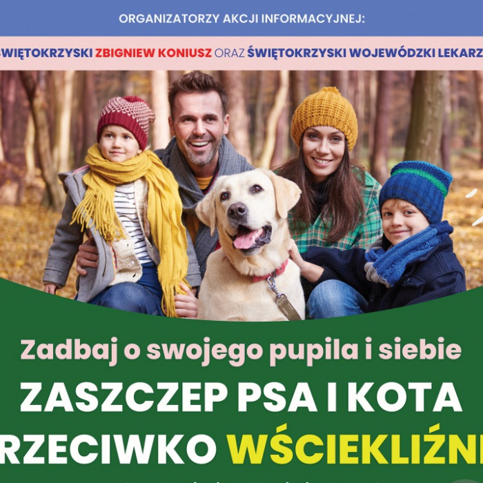 INFORMACJA W SPRAWIE SZCZEPIEŃ PRZECIWKO WŚCIEKLIŹNIE PSÓW I KOTÓW